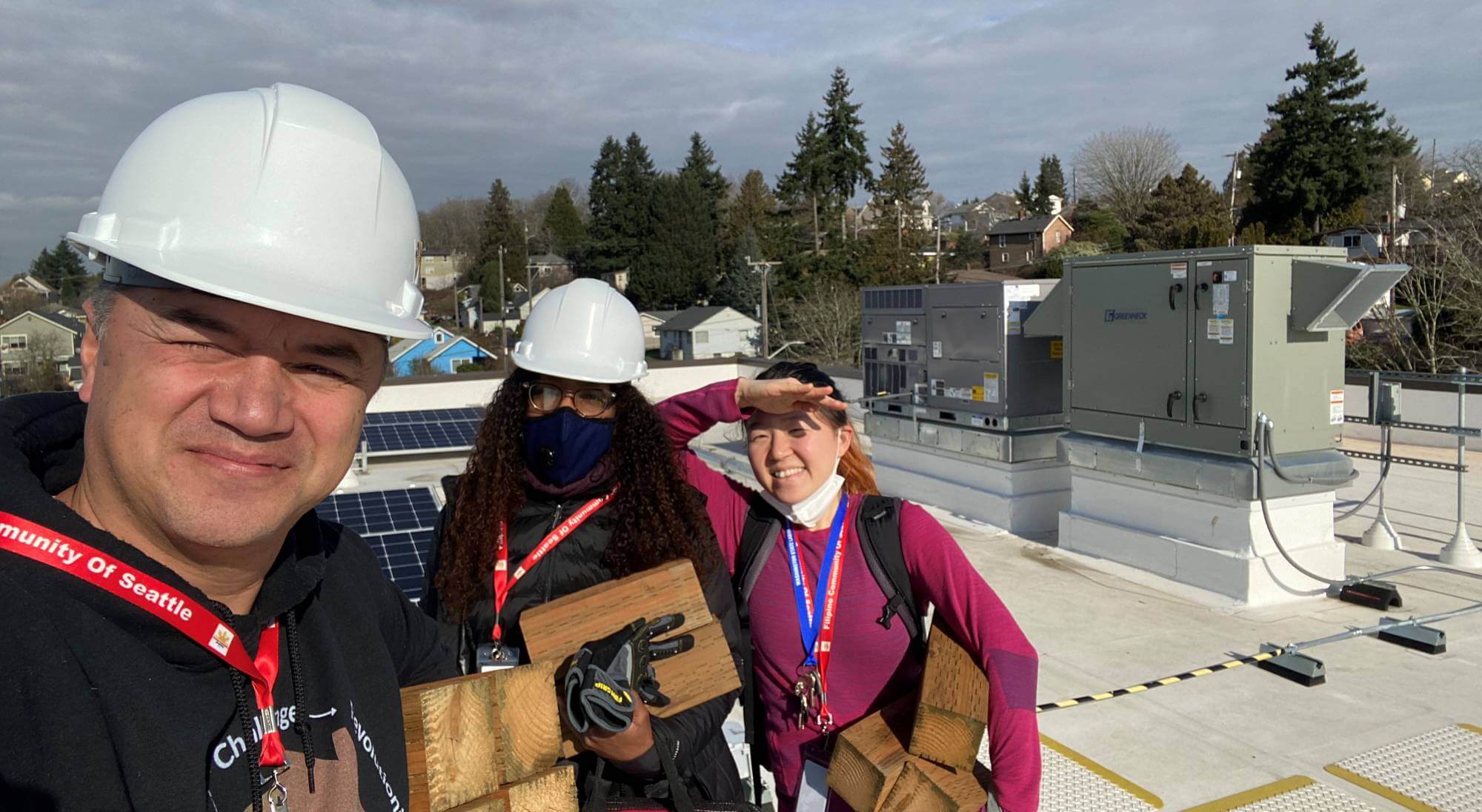 working on a roof
